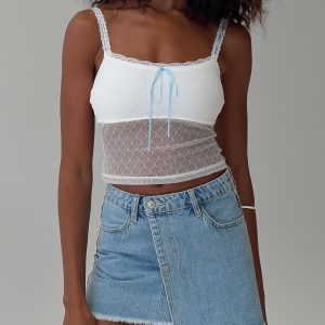 Tadeo Lace Cami Top White