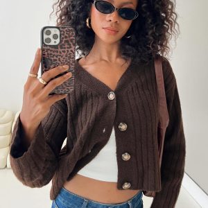 Romona Knit Cardigan Chocolate