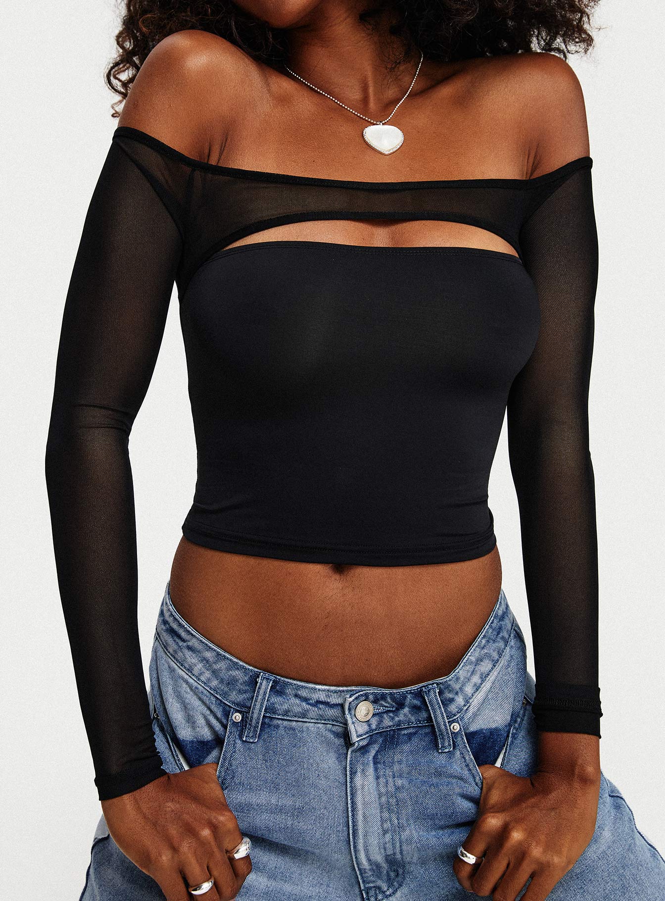Kampton Off The Shoulder Top Black - Image 3