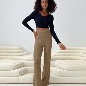 Lexie Knit Pants Beige Marle