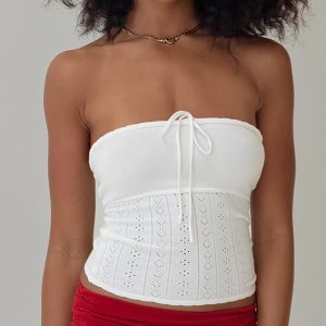 Seona Strapless Top White