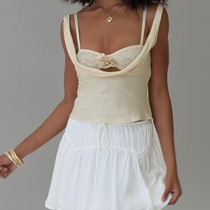 Cherry On Top Mini Skirt White