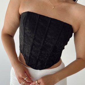 Armona Strapless Top Black