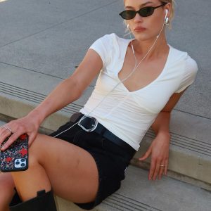 Ennie Ruched Top White