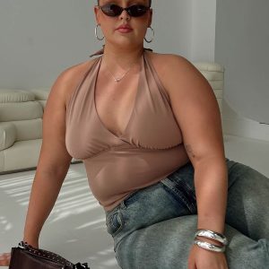 Whimsy Halter Top Chocolate Curve