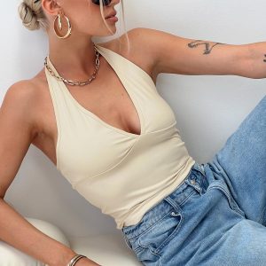 Larkai Halter Top Beige