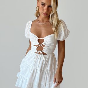 Campbell Mini Dress Short Sleeve White