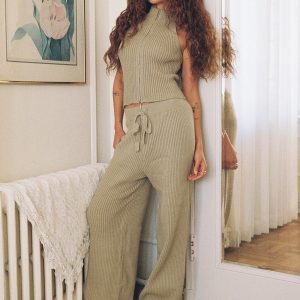 Endman Knit Pants Beige