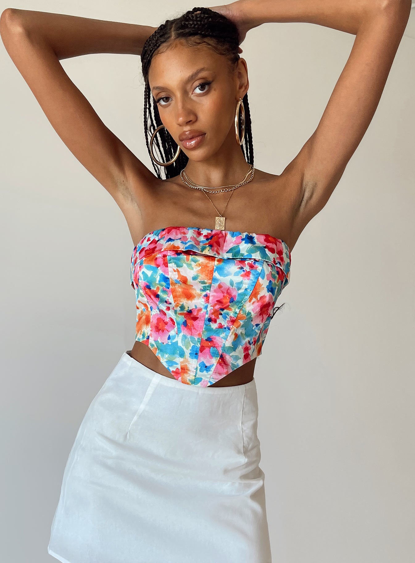 Perabo Strapless Top Floral - Image 6