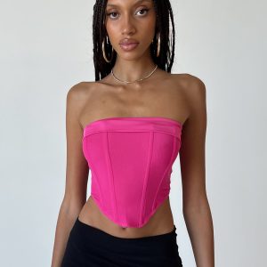 Alma Strapless Top Pink