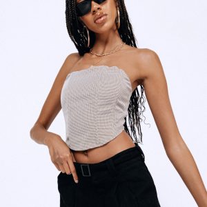 Halford Bustier Top Houndstooth