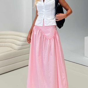 Apresia Maxi Skirt Pink Gingham