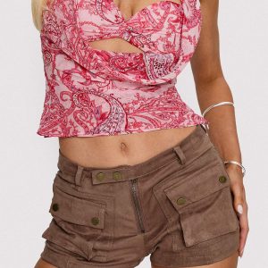 Hendrick Faux Suede Short Brown