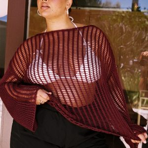 The Kennedy Sweater Burgundy Curve