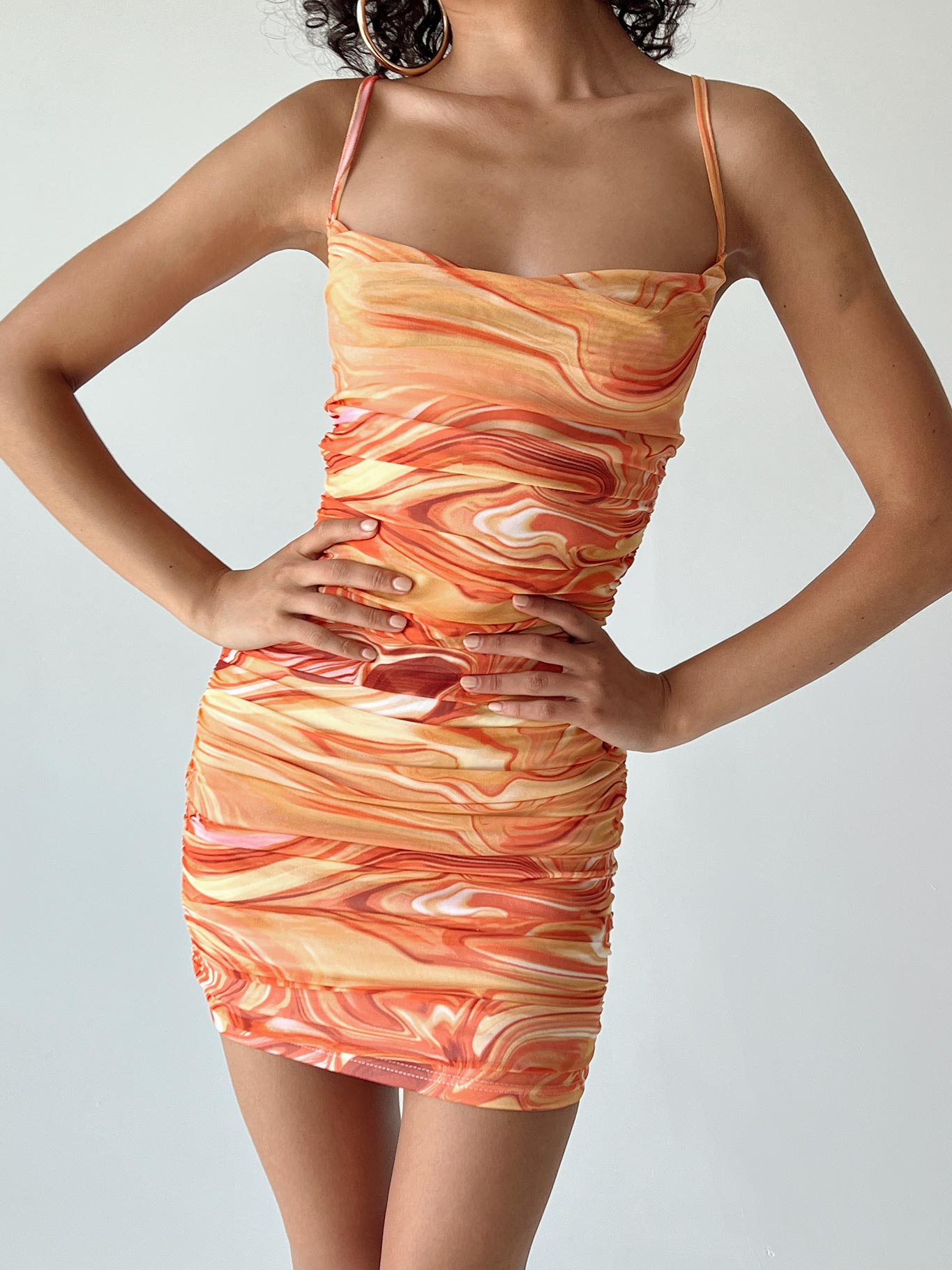 Harlan Mini Dress Orange Multi