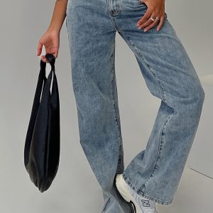 Sidle Low Rise Straight Leg Jeans Light Wash
