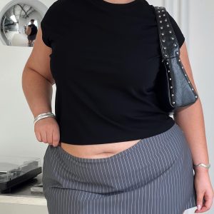 Prestige Longline Baby Tee Black Curve