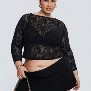 Martine Sheer Top Black Curve