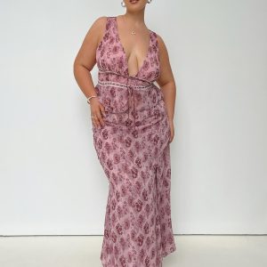 Nikolise Maxi Skirt Purple Curve