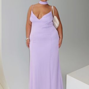 Jadira Scarf Maxi Dress Purple Curve