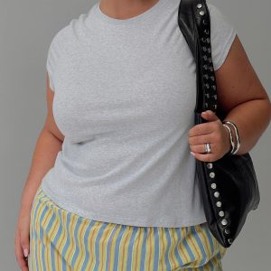 Prestige Longline Baby Tee Grey Curve