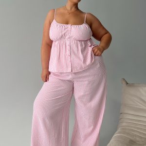 Cassini Set Pink Stripe Curve