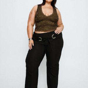 Twinflame Low Rise Hardware Pants Black Curve