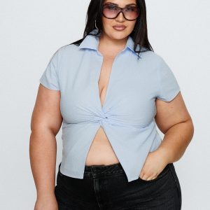 Lover Blues Twist Top Blue Curve