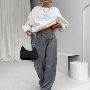 Archer Pants Pinstripe Grey Petite