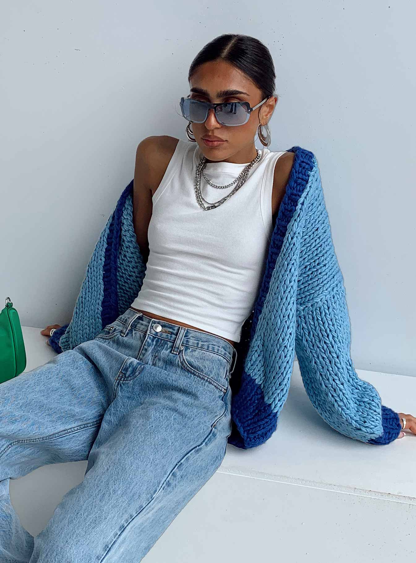 Lester Knit Cardigan Blue - Image 14