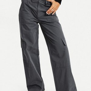 Luna Mid Rise Cargo Pants Charcoal