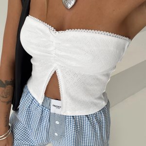 Brekke Strapless Top White