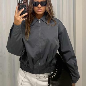 Call You Up Bomber Jacket Charcoal