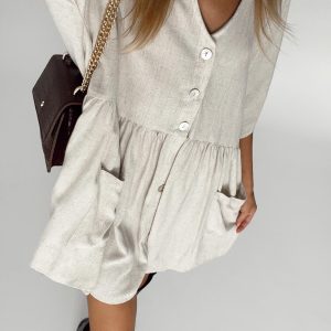 The Sandy Mini Dress Natural Lower Impact