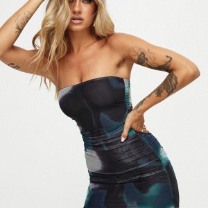 Kalena Mini Dress Navy Multi Petite