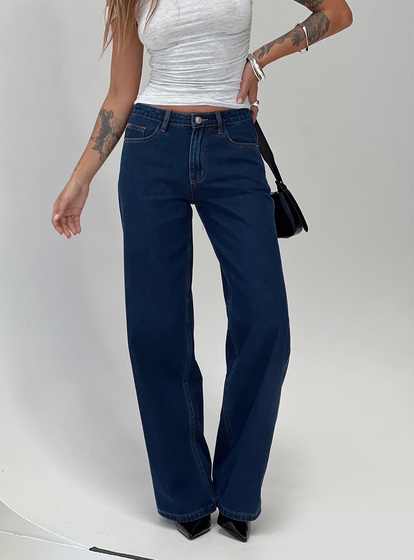 Maryanne Mid Rise Straight Leg Jeans Dark Wash - Image 9