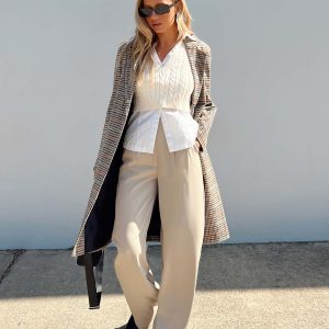 Ropele Plaid Coat Brown/Check