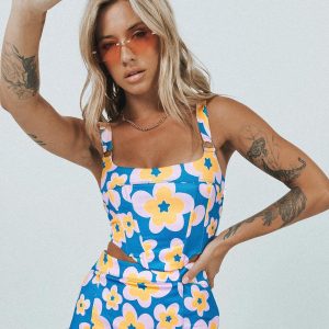 Flower Child Corset Blue Multi