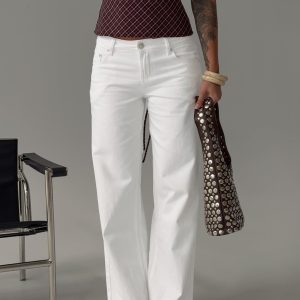 Sabryna Low Rise Straight Leg Jeans White