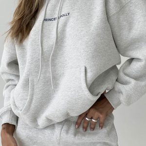 Princess Polly Hooded Sweatshirt Bubble Text Grey Marle / Slate