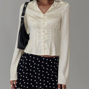 Miravella Long Sleeve Top Cream