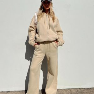 Kaiden Straight Leg Track Pant Beige