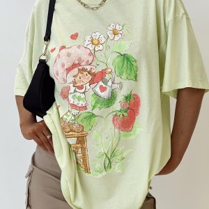 Strawberry Girl Oversized Tee Green