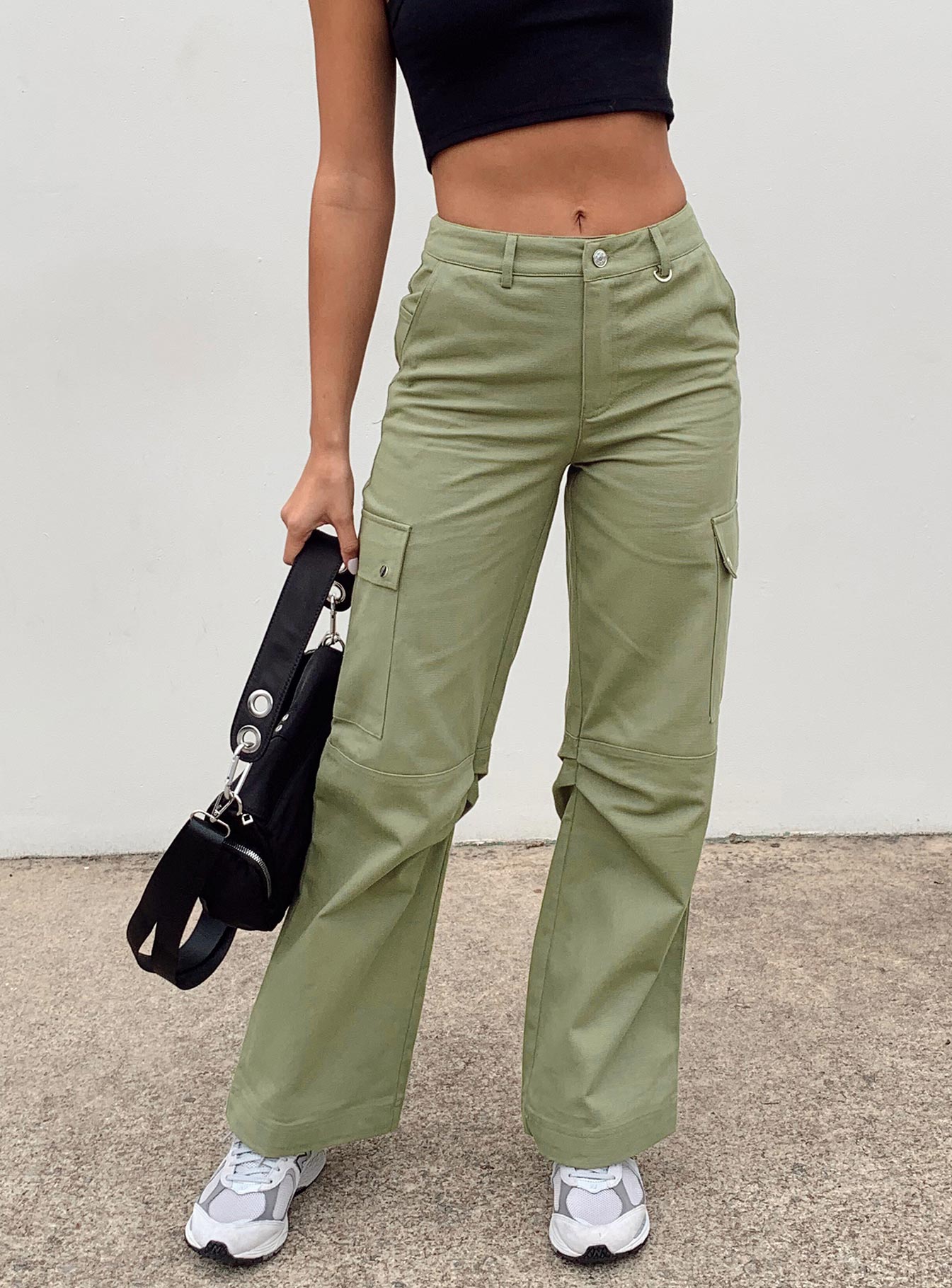 Fallout Mid Rise Cargo Pants Green - Image 2