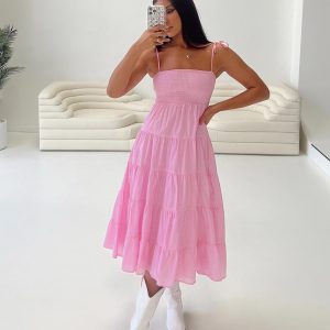 Macer Maxi Dress Pink