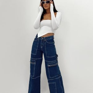 The Ragged Priest Clacker Jean Mid Blue Denim