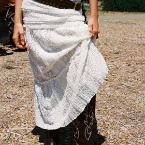 Emanuella Lace Maxi Skirt White