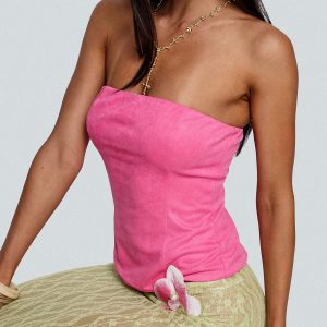 Plotline Strapless Top Pink