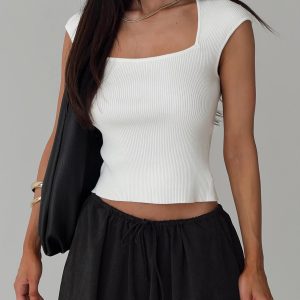 Merris Knit Top White