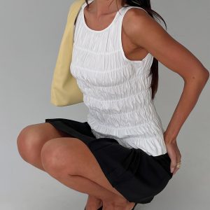 Marleene Shirred Top White